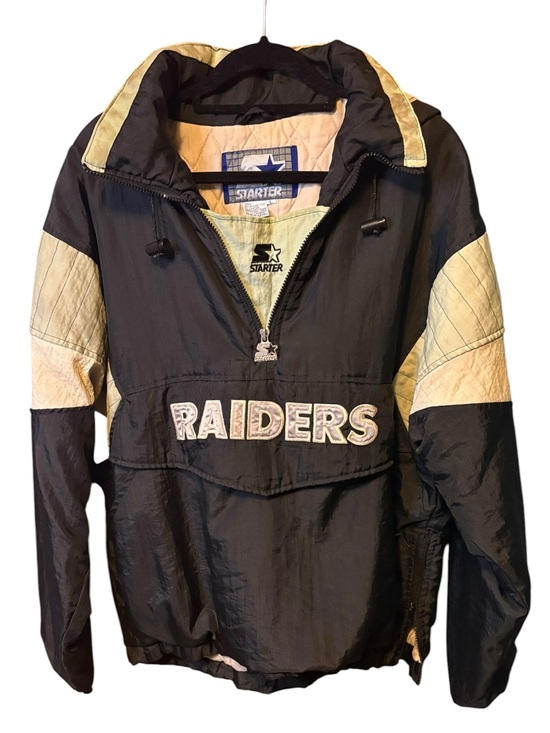 STARTER Other - Vintage Starter Raiders NFL 90s Hooded Pullover Anorak Jacket Large